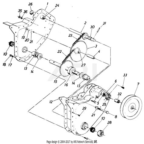 Mtd 218 031 190 Roto Boss 310 1988 Parts Diagram For Chain Case Assembly