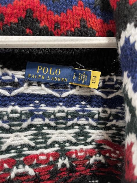 Polo Ralph Lauren Intarsia Knit Cardigan Wool Blend S Gem