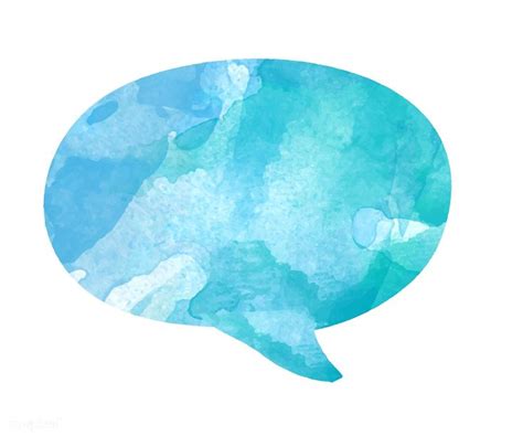 Watercolor Speech Bubble Vector In Blue Free Image By