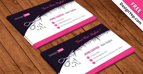 Free Hair Stylist Salon Business Card Template Psd Designyep