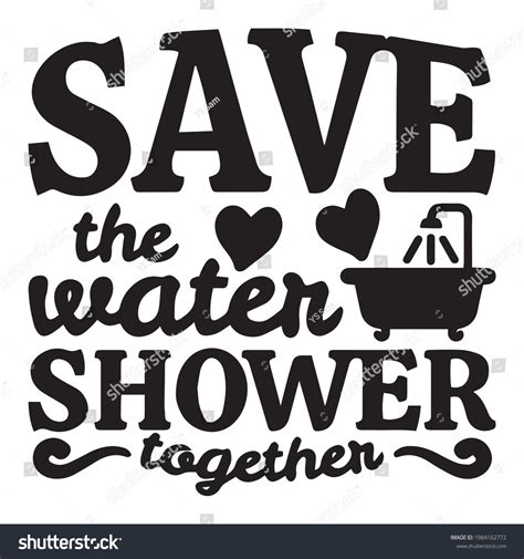 Save Water Shower Together Logo Inspirational Stock Vector Royalty