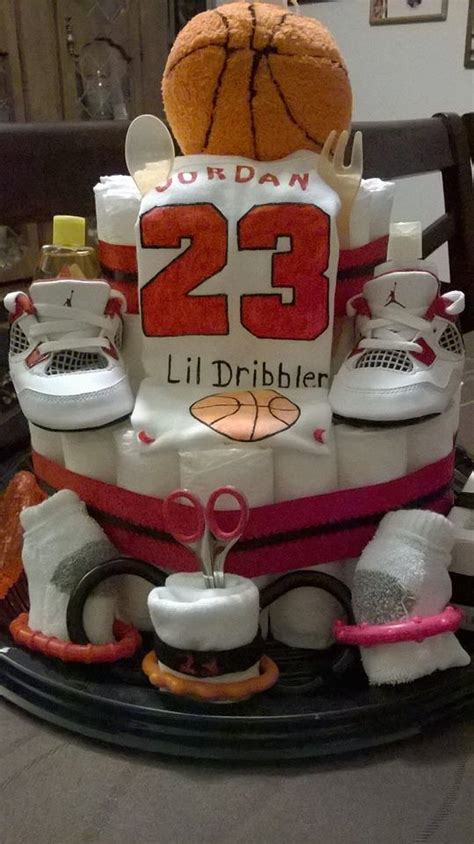 To switch things up a bit i wanted to submit a lesson. Baby Shower Diaper Cake Michael Jordan Basketball | Baby ...