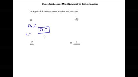 41e Change Fractions And Mixed Numbers Into Decimals Youtube