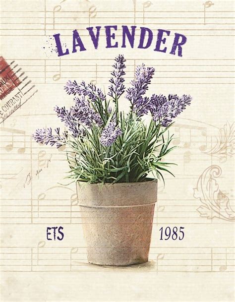 Obraz Na Plátně Lavender Decoupage Vintage Free Stencils Printables Templates Vintage Flowers