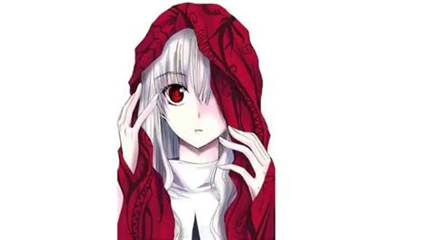 Anime Girl White Hair Red Eyes Vampire