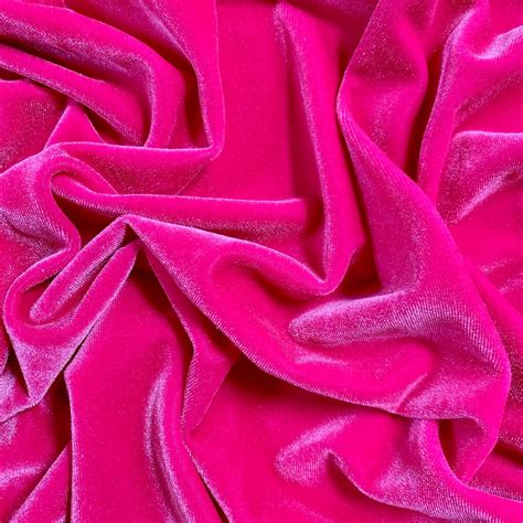 Princess Neon Pink Polyester Spandex Stretch Velvet Fabric By Etsy