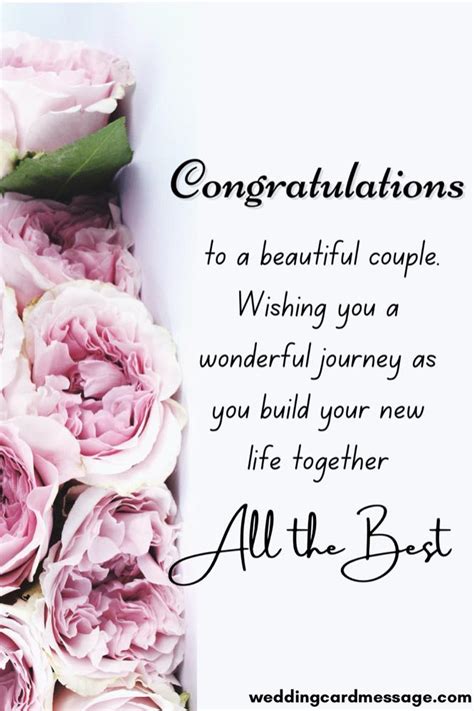 Best wishes and congratulations messages that fits for anyone to wish a happy married life. 51 Wedding Congratulations Messages - Wedding Card Message