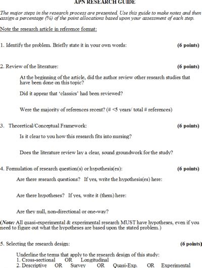 Interpreting a qualitative research paper online course: Sample Quantitative Nursing Research Article Critique ...