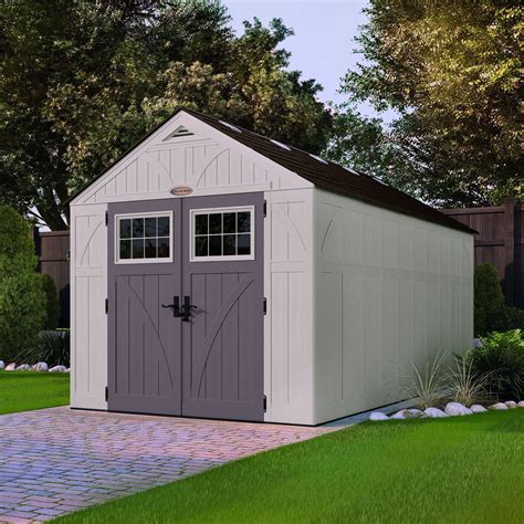 This plastic shed from lifetime will give you a more wider storage capacity for all of your belongings. Suncast 8x16 Tremont One Plastic Shed - Greenhouse Stores