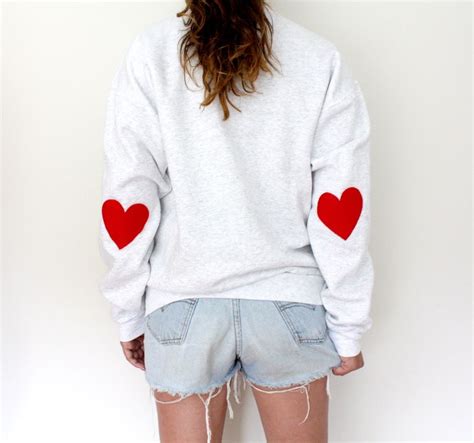 elbow heart sweatshirt heart sweatshirt diy sweatshirt fashion