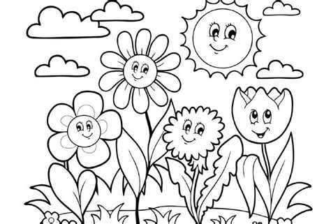 Gambar Bunga Untuk Diwarnai Gambar Bunga Kartun Hitam Putih Untuk