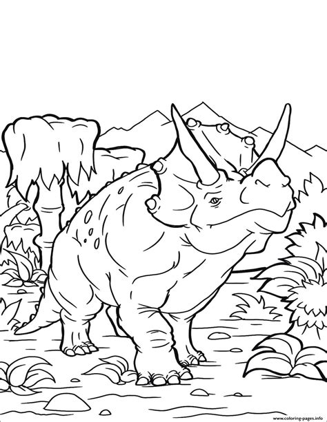 Triceratops Coloring Page A Free Dinosaur Coloring Printable Dinosaur