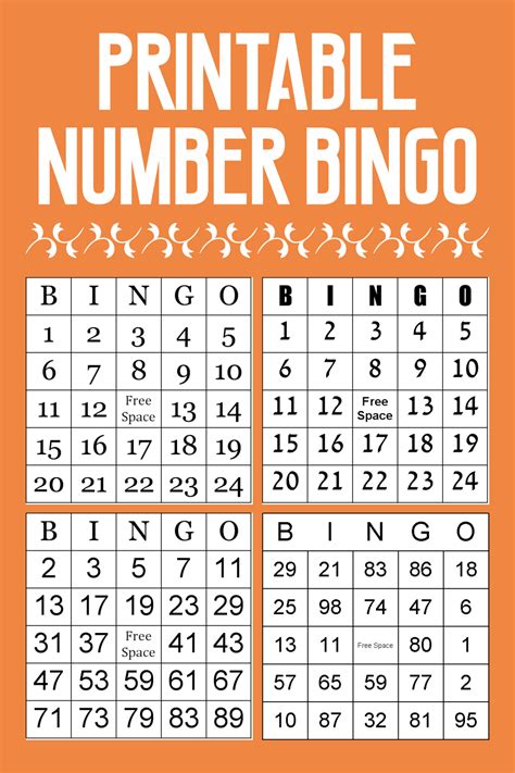 10 Best Free Printable Number Bingo Cards Printableecom Images