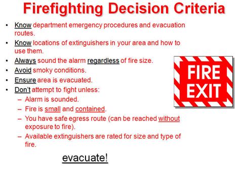 Fire Fighting Decision Criteria