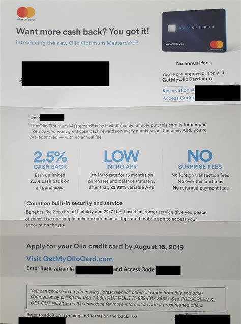 But how it differs is significant: Ollo Optimum MasterCard Invitation : CreditCards