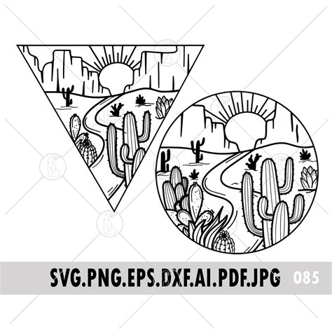 Desert Cactus Circle Triangle Svg Cactus Svg Desert Svg - Etsy | Circle