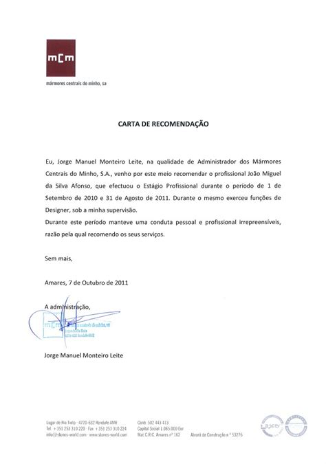 Exemplo De Carta De Recomendacao Profissional Financial Report