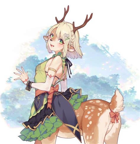 Safebooru 1girl D Ahoge Animal Ears Armlet Artist Name Backless