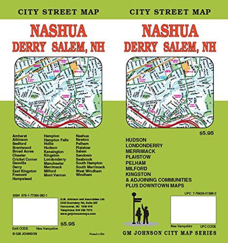 Nashua Salem Nh Street Map Gm Johnson 9781770683921 Books