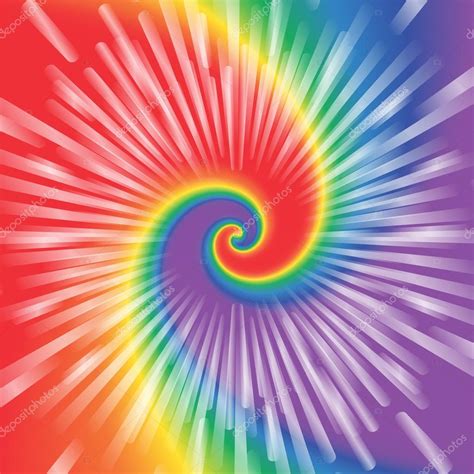 Realistic Spiral Tie Dye Vector Illustration Stock Vector Image By