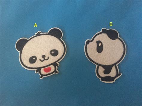 Panda Embroidered Iron On Patch Panda Patch Sewing Patch Iron On