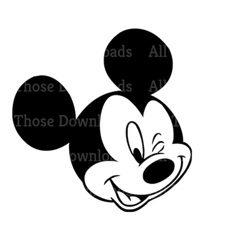 Mickey Mouse Winking Silhouette Svg Etsy Uk