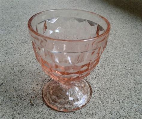 Jeanette Glass Company Cube Cubist Pink Sherbet Antique Price Guide Details Page