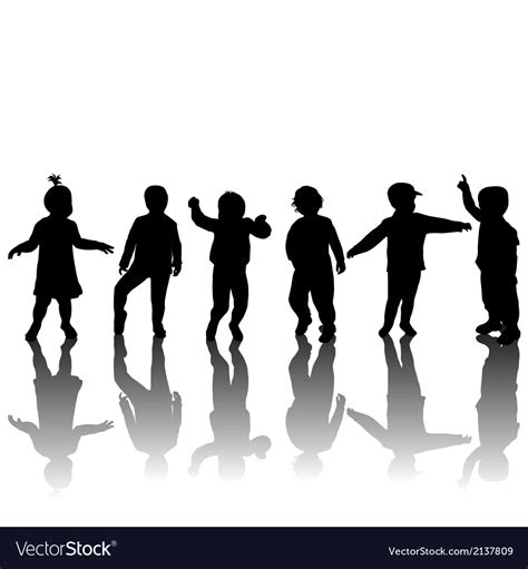 Silhouettes Of Children And Shadows Royalty Free Vector