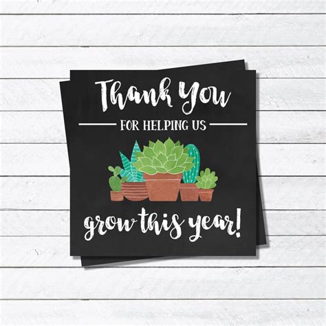 Teacher Appreciation Tag Thank You For Helping Us Grow This Etsy