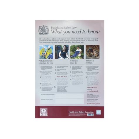 Free assistance from the division of occupational safety and health (dosh). Mileta A3 Health & Safety Law Poster - Signs & Menus from ...