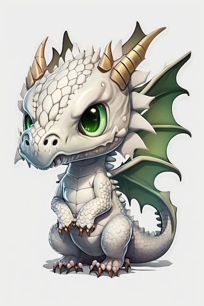 Premium Ai Image Close Up Of White Dragon With Green Eyes And