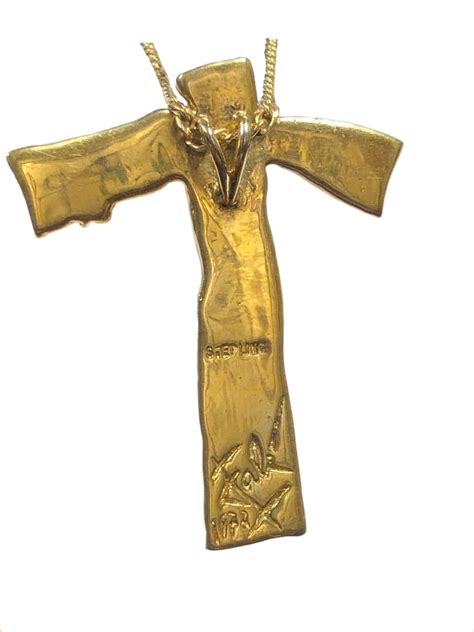 Salvadore Dali 1972 Vermeil Cross Crucifix Pendant Necklace At 1stdibs