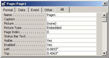 Please see my below image. MS Access 2003: Name Pages in Tab Control