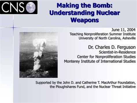 Ppt Making The Bomb Understanding Nuclear Weapons Powerpoint