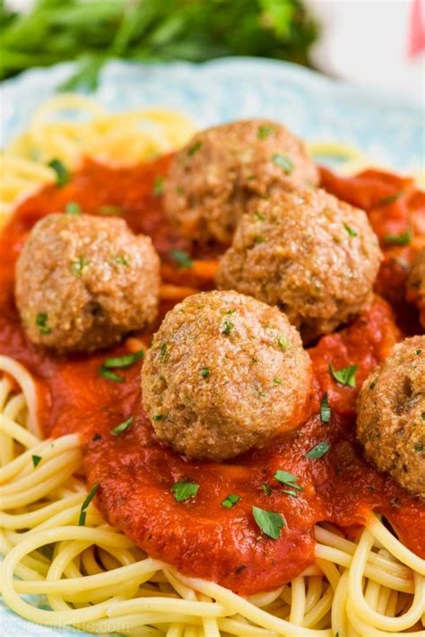 Pour the marinara into a large pot and bring to a simmer. These Baked Turkey Meatballs are just like my Grandmother ...
