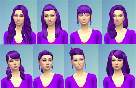 Mod The Sims Recoloured Purple And Eyebrow Set By Wendy35pearly Sims