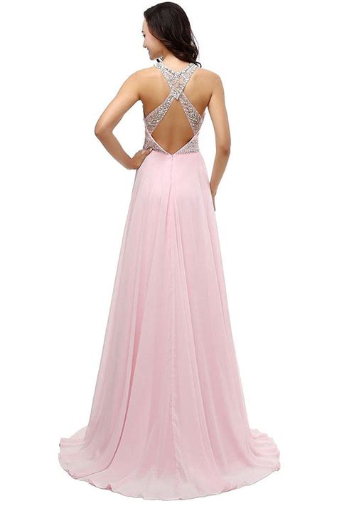Gorgeous A Line Floor Length Chiffon Prom Dresses Evening Sassymyprom