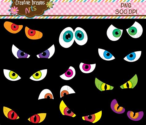 Spooky Eyes Clipart Instant Download Etsy