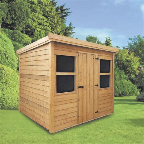 8x8 Rustic Lean To Roof Overlap Wooden Shed Base Included Departments