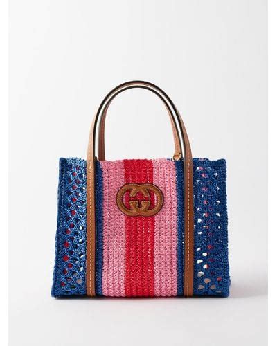 Red Gucci Beach Bag Tote And Straw Bags For Women Lyst