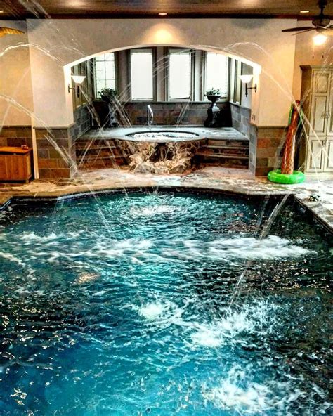 Pretty Awesome Indoor Pool We Built With Mini Jets And Even A Spa W
