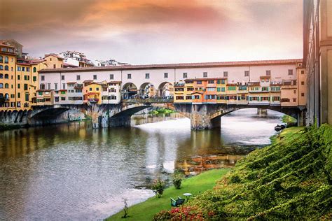 Sunset At Ponte Vecchio Florence Italy Photograph By Carol Japp Pixels