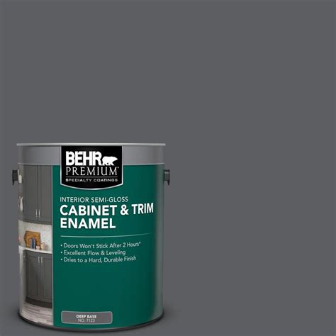It is also more resistant to outside contaminants like moisture. BEHR Premium 1 gal. #N500-6 Graphic Charcoal Semi-Gloss ...
