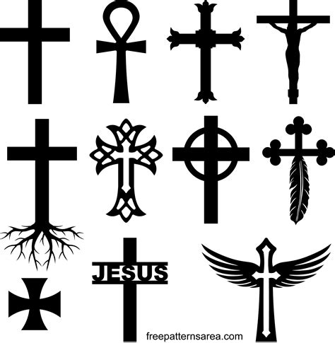 Cross Symbol Silhouette Vector Images Freepatternsarea Cross