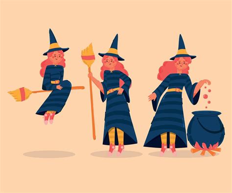 Halloween Witches Illustration 12263067 Vector Art At Vecteezy