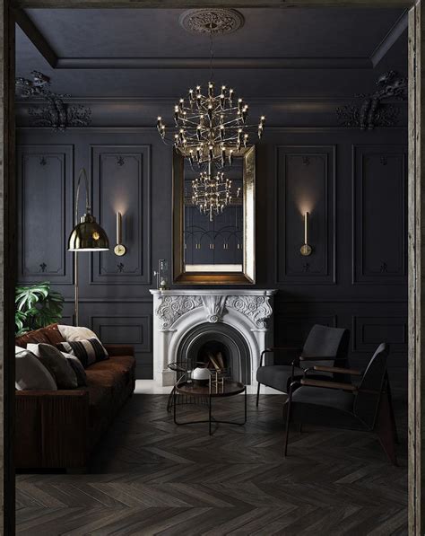 A Duo Of Deliciously Dark Luxury Interiors Intérieur Gothique Décor