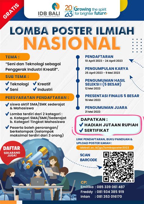 Lomba Poster Ilmiah Nasional 2023 Research Idb Bali