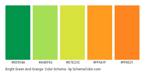 Html / css color name. Bright Green And Orange Color Scheme » Green » SchemeColor.com