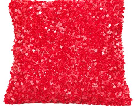 Sequin Pillow Red Pillow Red Throw Pillow Shimmer Throw Pillow Etsy