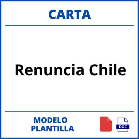Modelo De Carta De Renuncia Chile